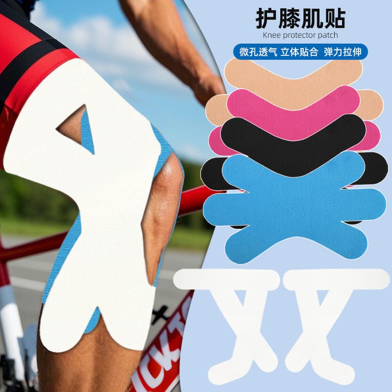 Joelheiras elásticas pré-cortadas, adesivos musculares, suporte fixo, bandagens esportivas Anti-fricção, efeito Intramus