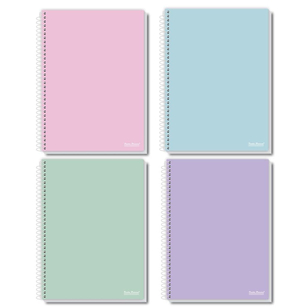 Kit 4 Cadernos Universitários 1 Matéria Cores Pastéis 80 Fls Office Colors Pastel