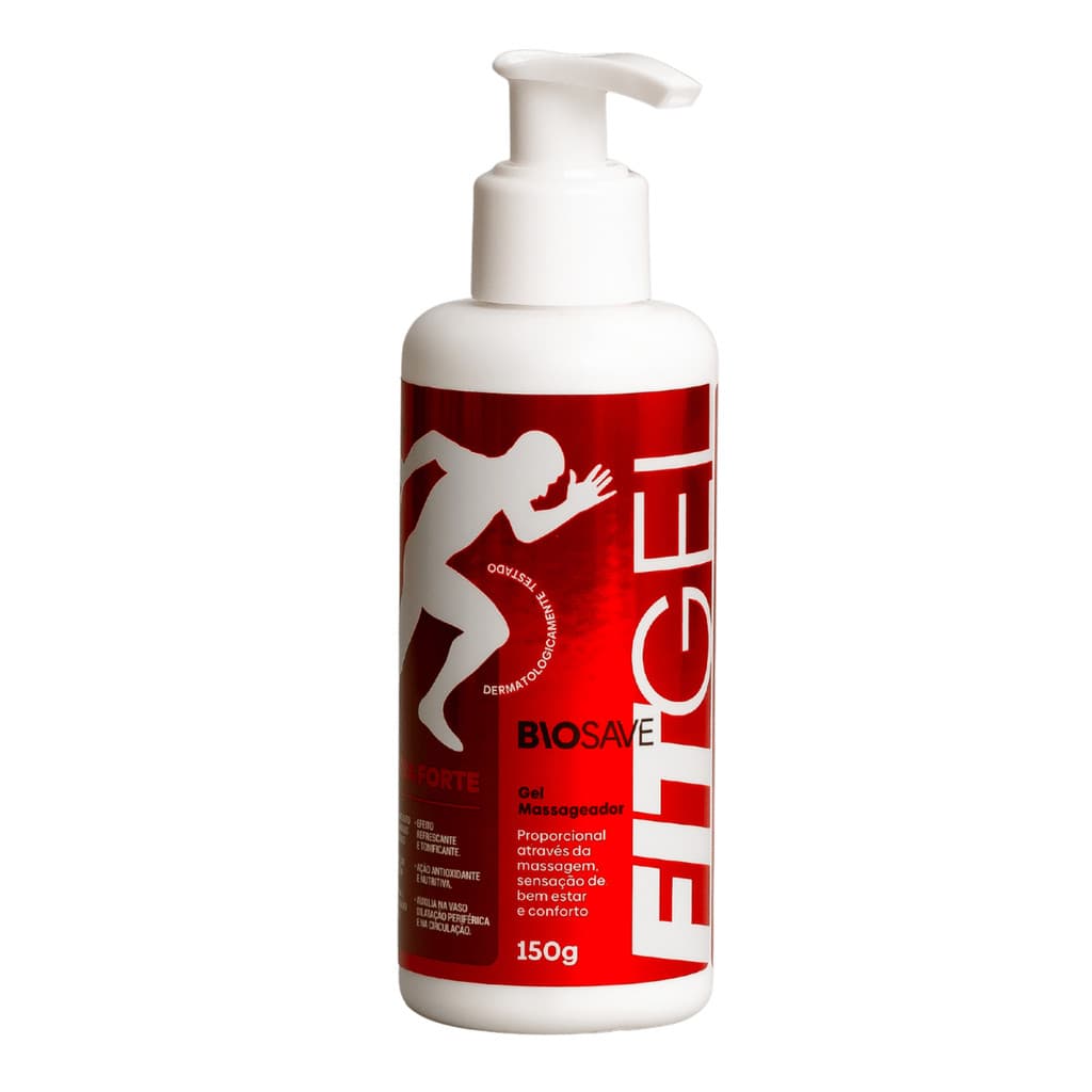 Gel Massageador FitGel BioSave 150ml Efeito Gelado Alívio Muscular Pré e Pós Treino Atividade Física