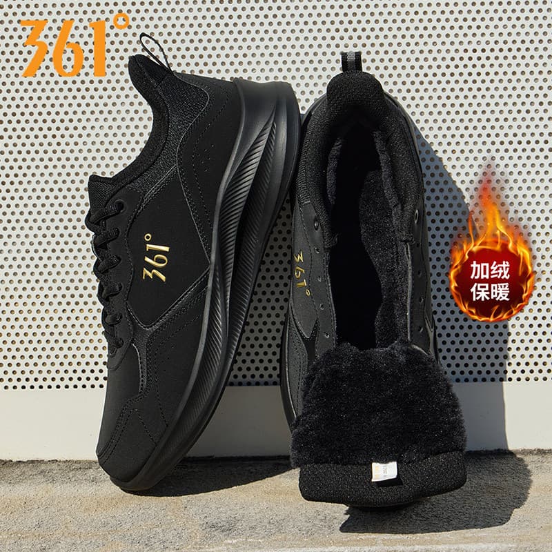Sapatos masculinos de 361 graus, novo estilo, outono inverno, superfície de couro, tênis à prova d'água, adolescentes ma