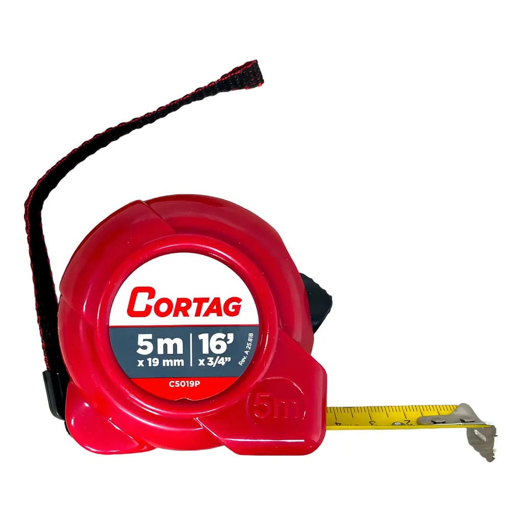 Trena Aço Cortag 5m x 19mm Corpo ABS Profissional