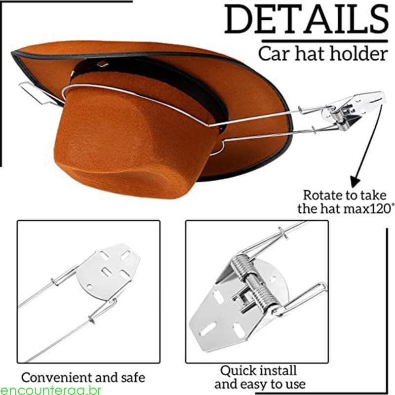 Encontrora Chapéu Carro Gancho Cabide Suporte Cowboy Para Captador Caminhão SUV Clipe Metal A