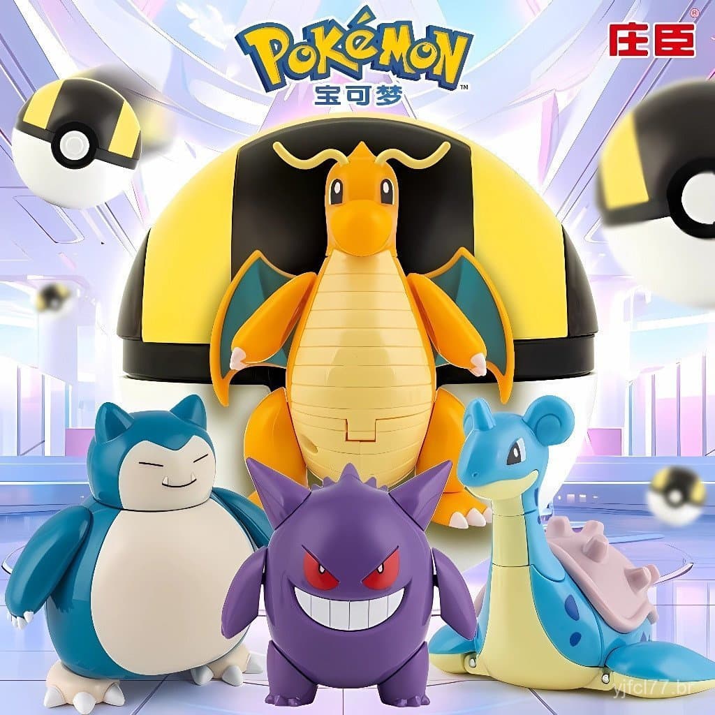 O mais recente brinquedo de bola transformadora Pokémon Kyogre, Rayquaza, Pikachu, figura de bola Pokémon para meninos.