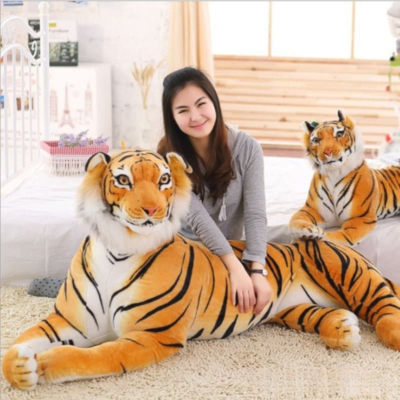 Brinquedo De Pelúcia Simulação Tigre Zoológico Decoração Animal Presente De Aniversário Para Crianças B BTVM
