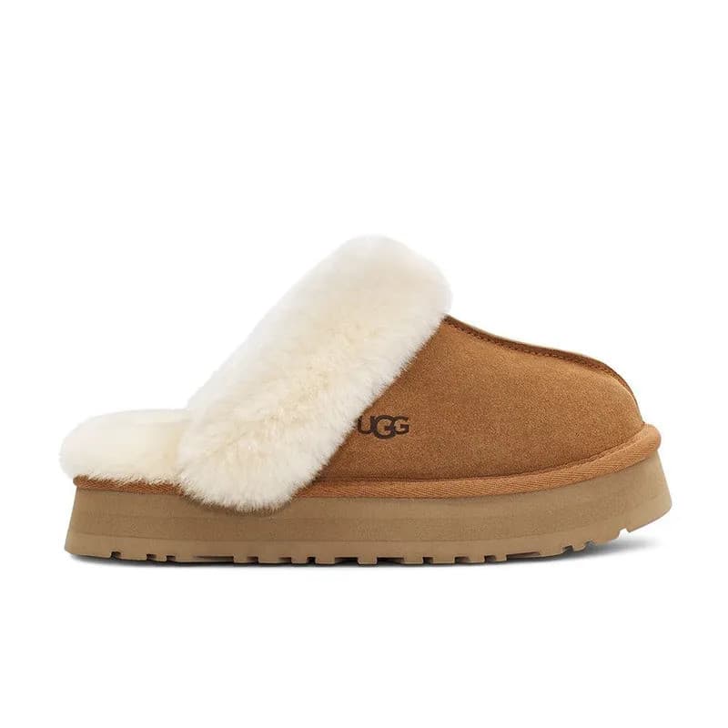 Chinelos femininos quentes da UGG para o inverno, com sola grossa e antiderrapante, macios e confortáveis, adequados par