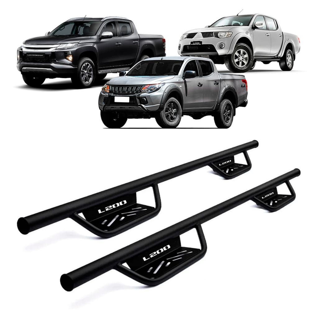 Estribo Tubo Force L200 2008 A 2020 Preto Fosco
