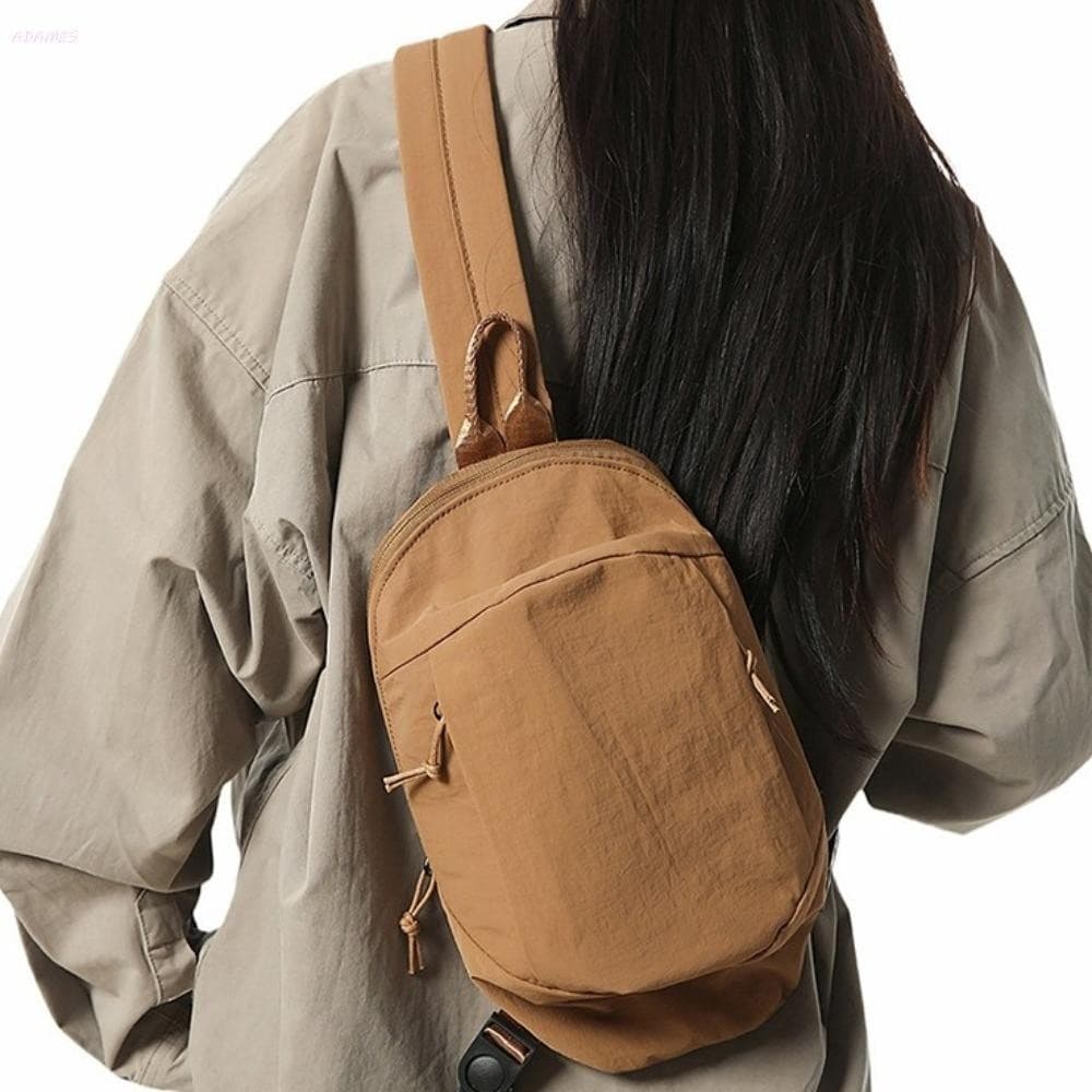 Bolsa De Peito Masculina ADAMES , Ombro Multifuncional De Nylon De Cor Sólida Crossbody Esportiva Estilo Coreano
