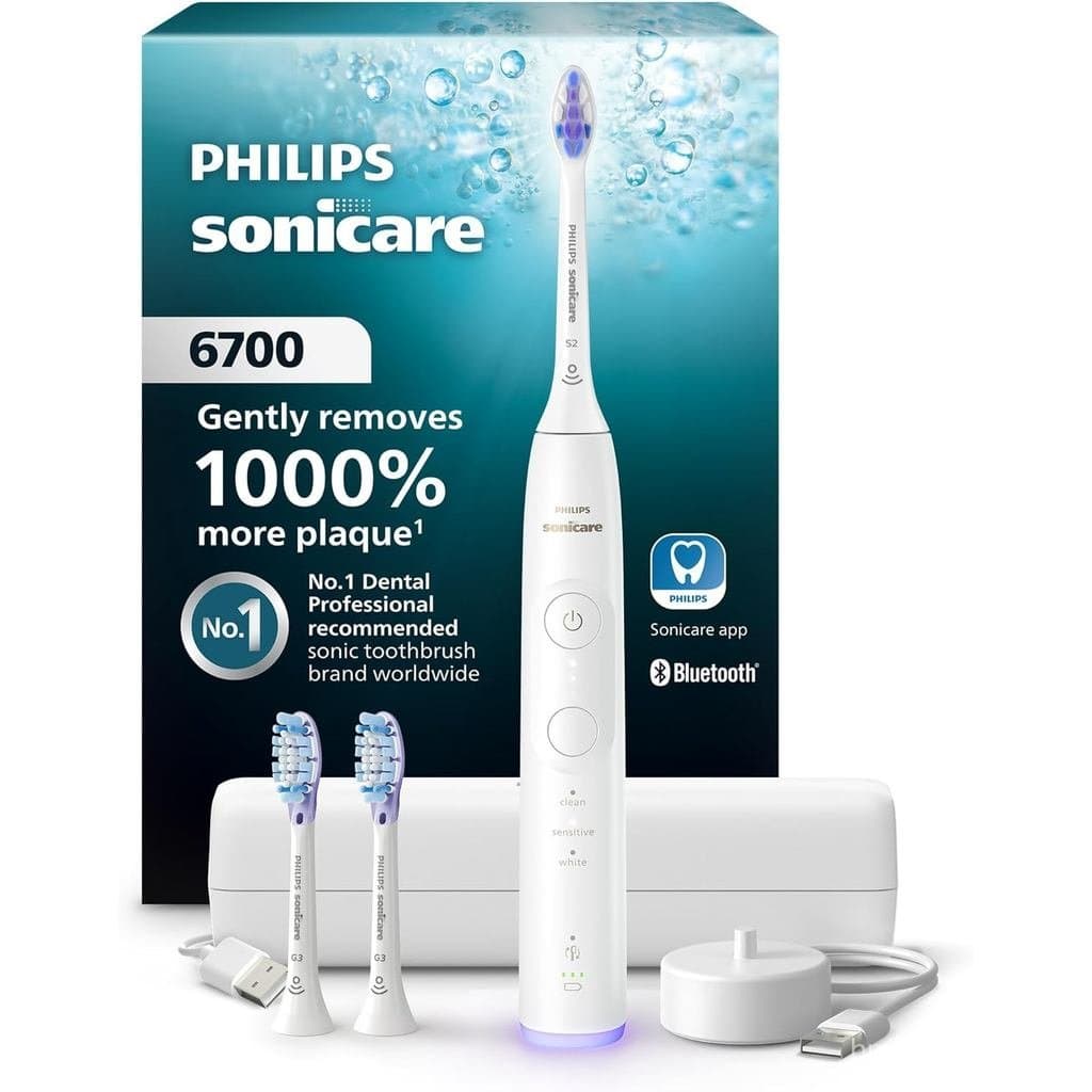Escova de Dentes Elétrica Philips Sonicare Série 6700 - Tecnologia Sonicare de Última Geração, Sensor de Pressão, 9 Conf