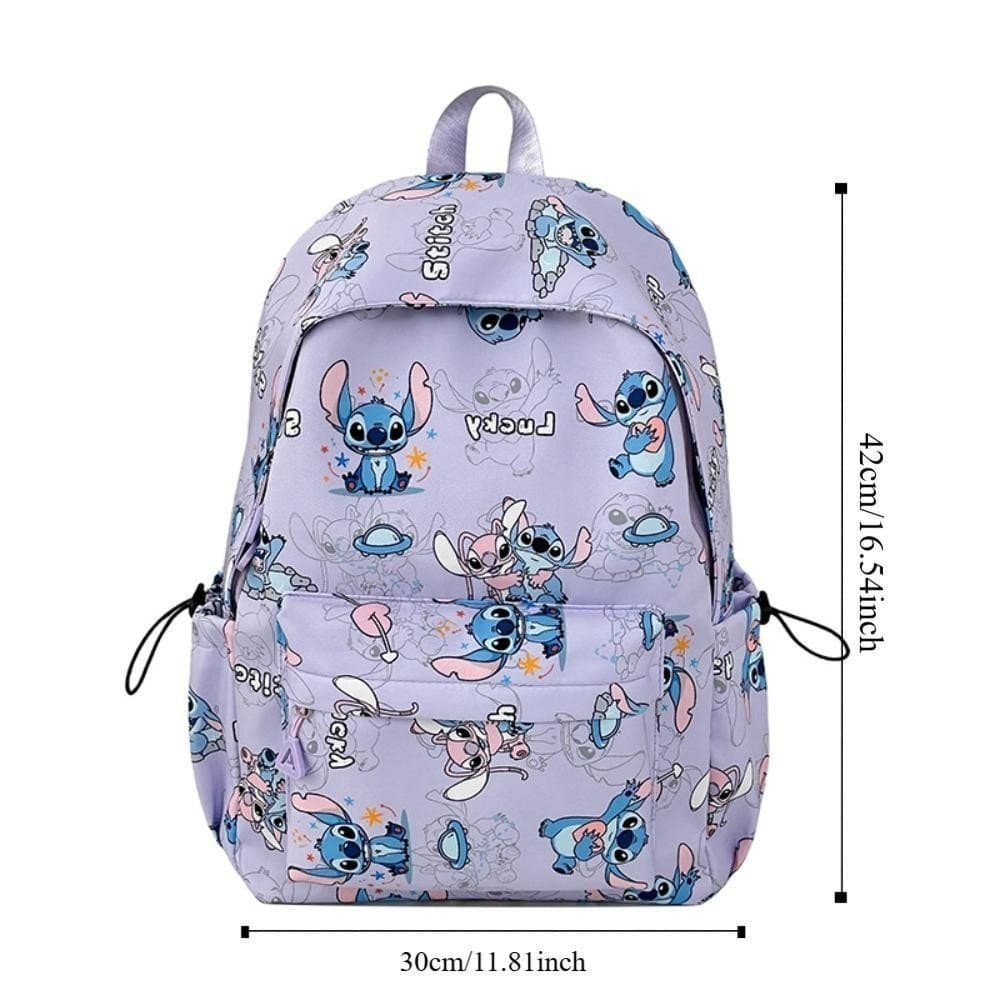 627 [UTOPIAS] Mochila Stitch, Mochilas Escolares de Grande Capacidade, Mochila Impermeável 4UWA