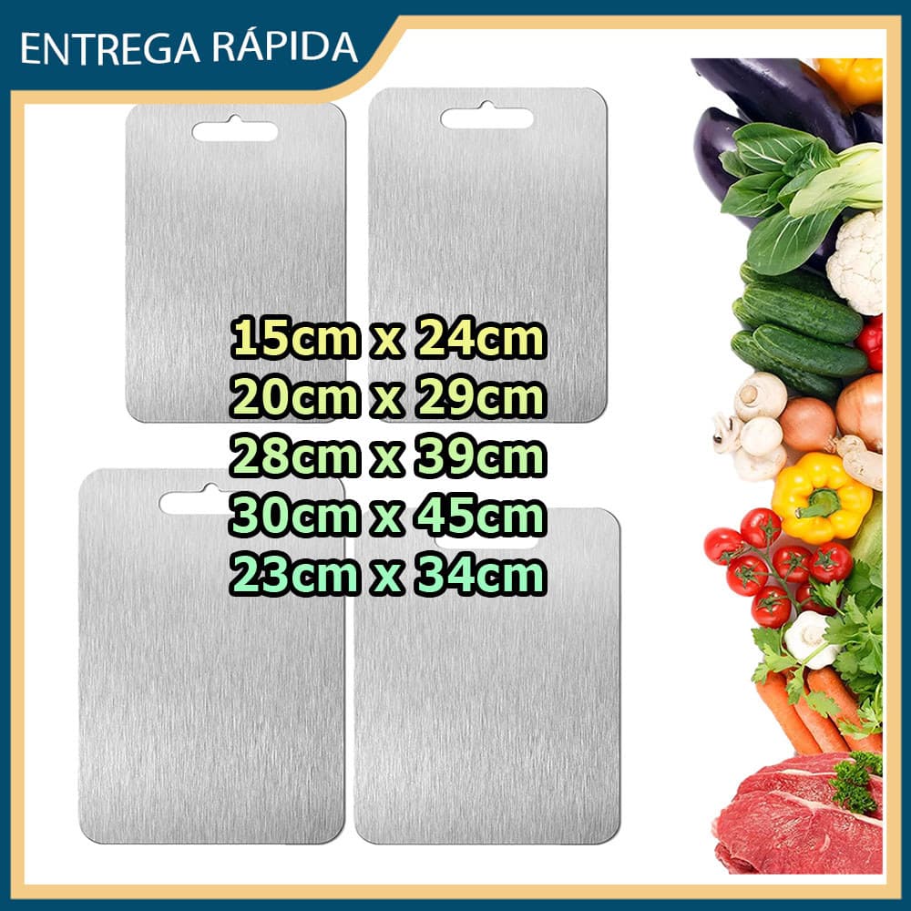 Tábua de corte dupla face tábua de corte de cozinha em aço inoxidável tábua para cortar carne e legumes Vários tamanhos