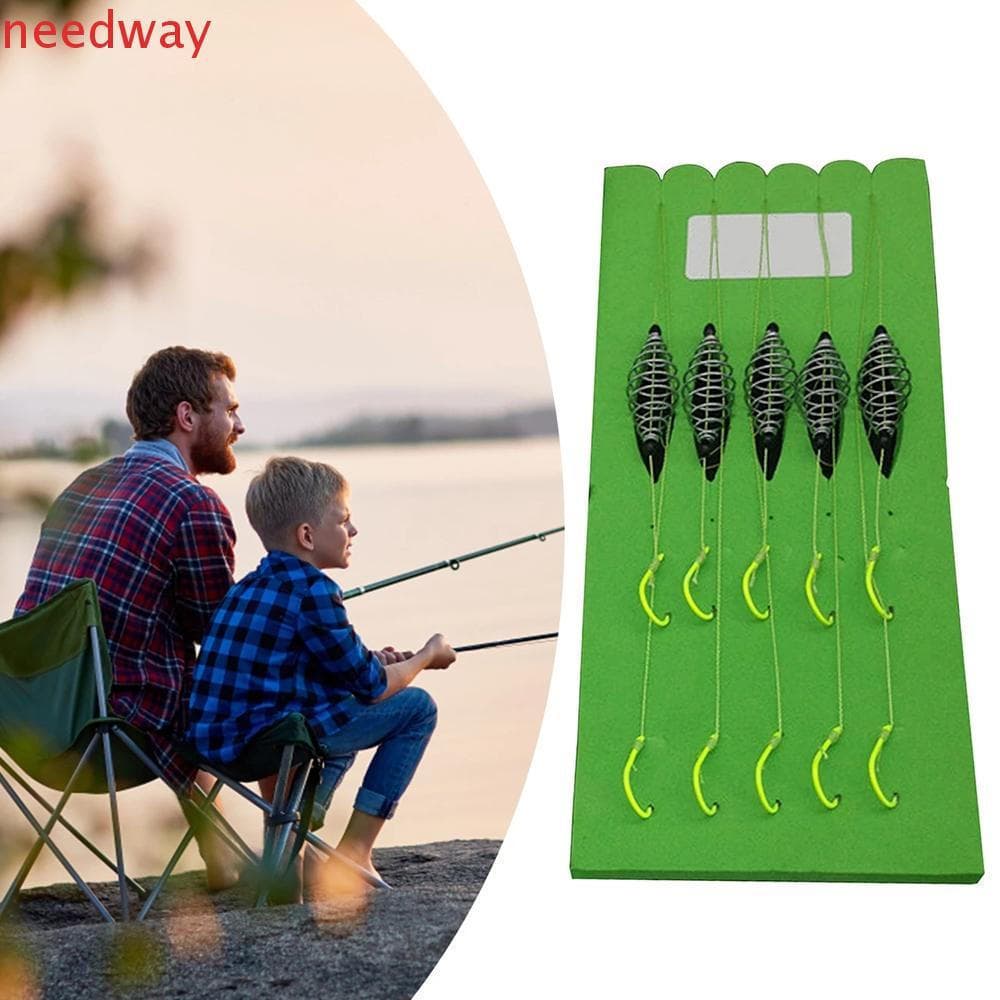 NEEDWAYB Ganchos De Pesca De Carpa , Acessório , Gancho De Peixe De Primavera Com Linha PE , Farpado