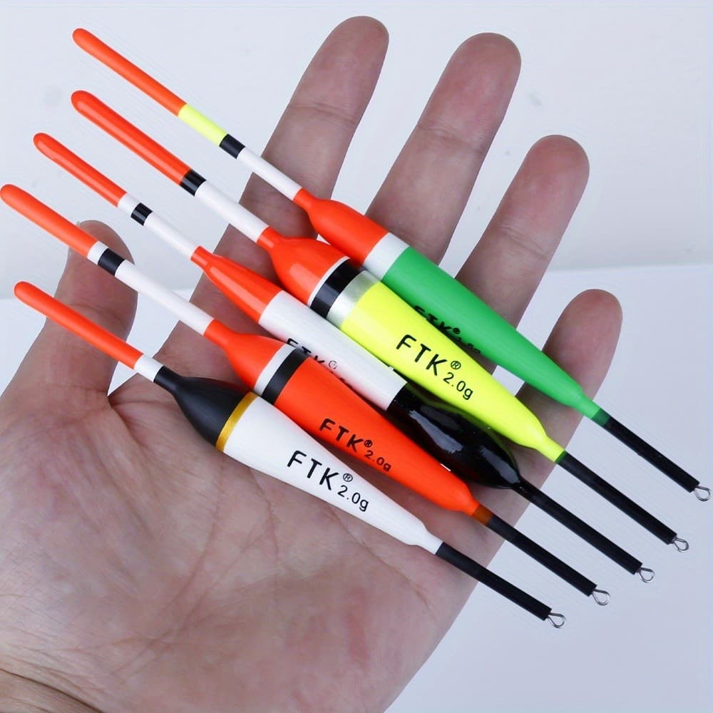 FTK Conjunto de 5 Boias de Pesca 1.5g/0.0529oz 2.0g/0.070oz, Tamanhos Mistos, Boias para Pesca de Carpa, Cores Variadas