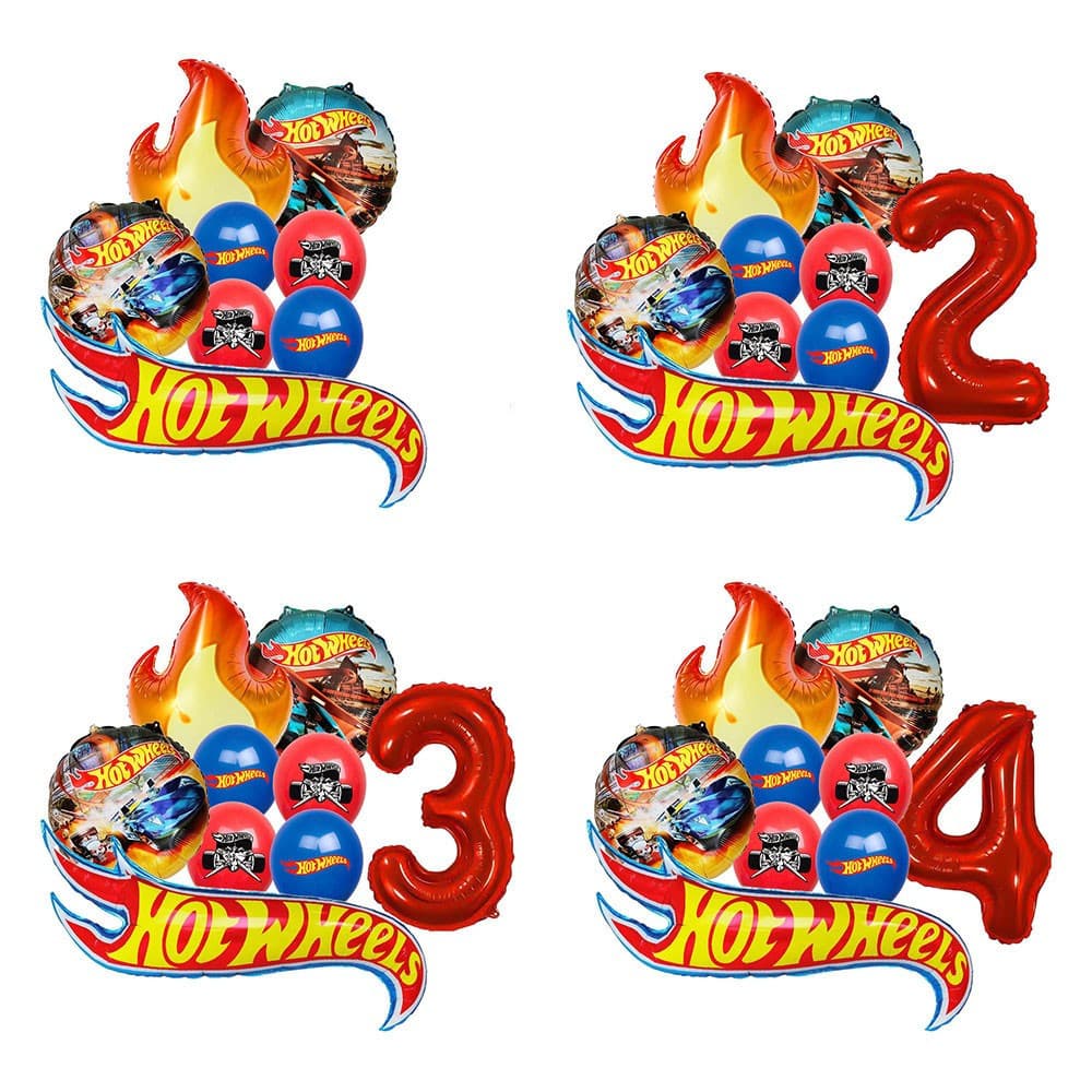 Hot Wheels Conjunto De Balões De Alumínio Com Rodas Quentes Para Decoração De Festas Aniversário Infantil