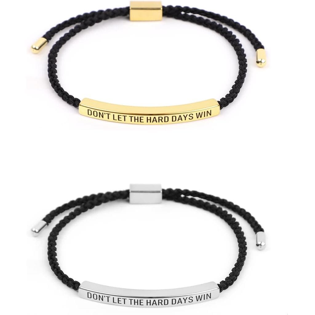 2 Pulseiras "Não Deixe que os Dias Difíceis Vencerem", Pulseira Motivacional para Melhor Amigo