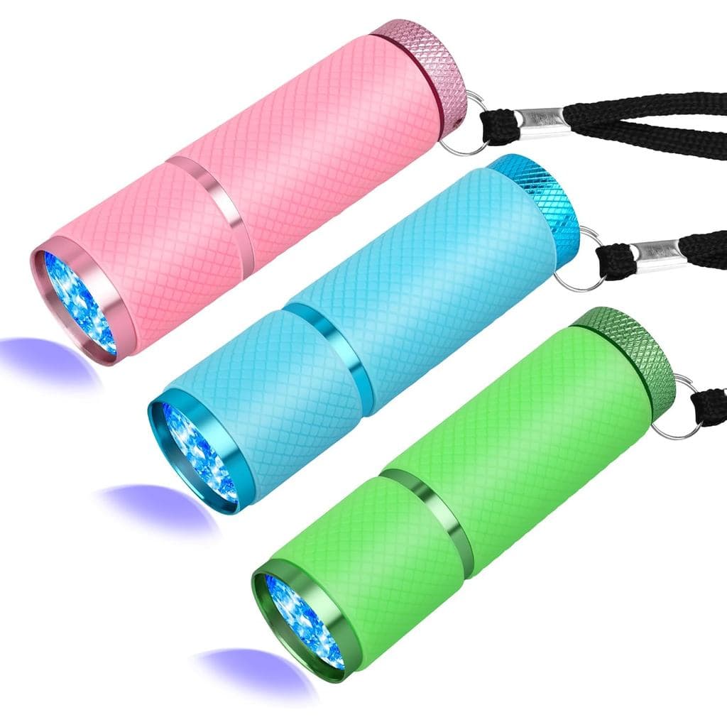 Coolrunner 3 peças de lanterna de luz negra, lanterna LED U,V, luz ultravioleta portátil 395nm, pequenas lanternas com 9