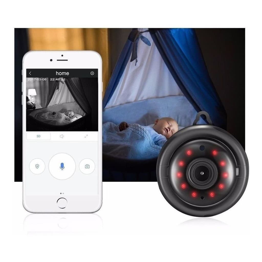 Mini Câmera Ip Wifi Celular Grava Detecção Movimento