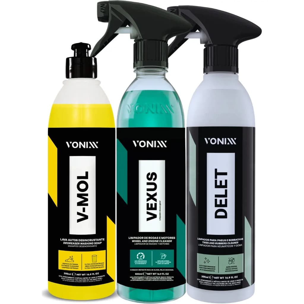 Kit Lavagem Produtos Vonixx Vexus Desengraxante V-mol Delet