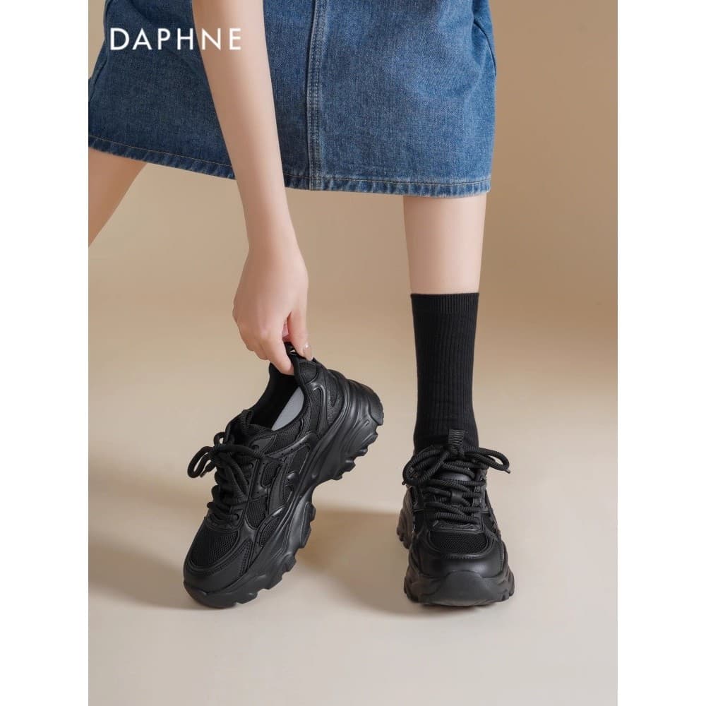 Daphne preto papai sapatos femininos 2026 novo estilo de venda quente verão sola grossa leve sapatos casuais tênis de au