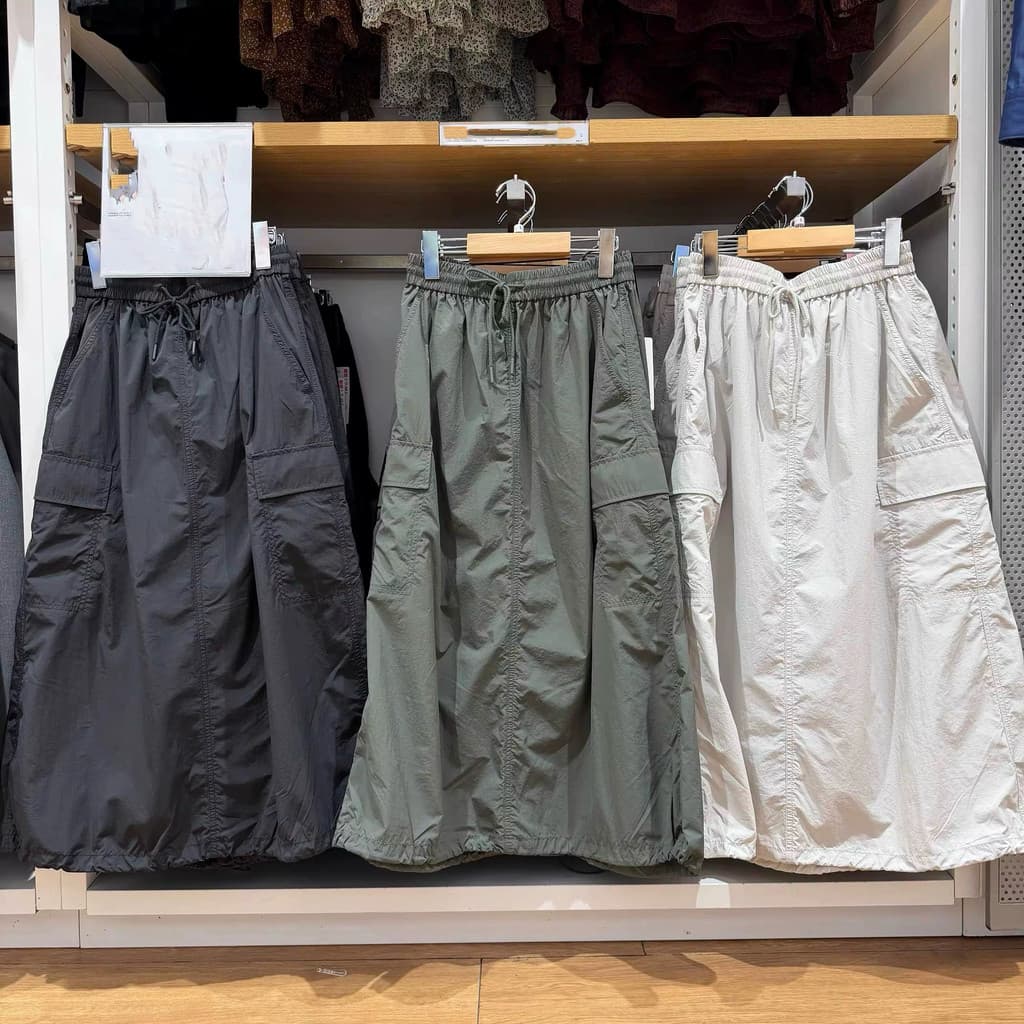 Roupas femininas japonesas!Vestido Cargo Casual!Bainha com cordão saia de comprimento médio saia longa com vários bolsos