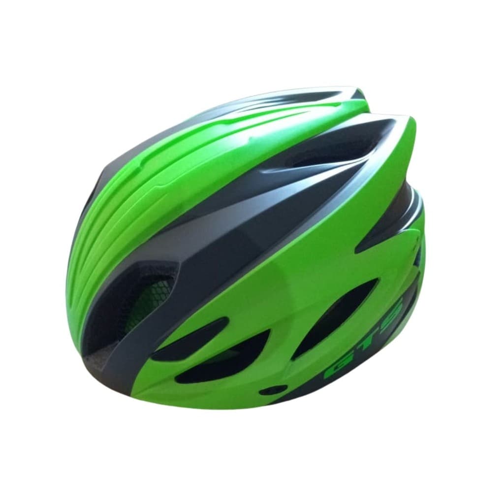 Capacete GTS MTB In Mold M Com Led Grafite e Verde Fosco