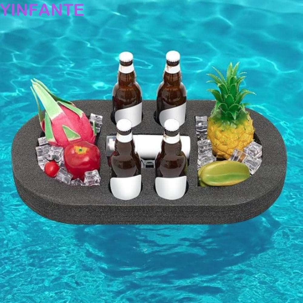 Bandeja Flutuante Para Piscina YINFANTEWN , Cesta Estável Com Vários Furos , Multifuncional Bebidas