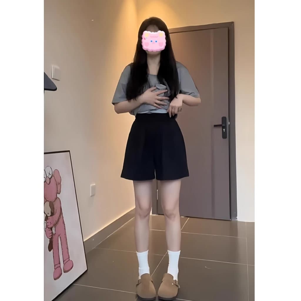 Pequeno a linha macacão de perna larga Shorts feminino cintura alta mais magro olhar calças de três pontos verão puro al