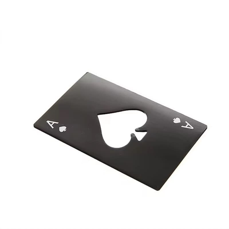 Abridor de Garrafas Cerveja Cartas  Baralho - Inox Preto