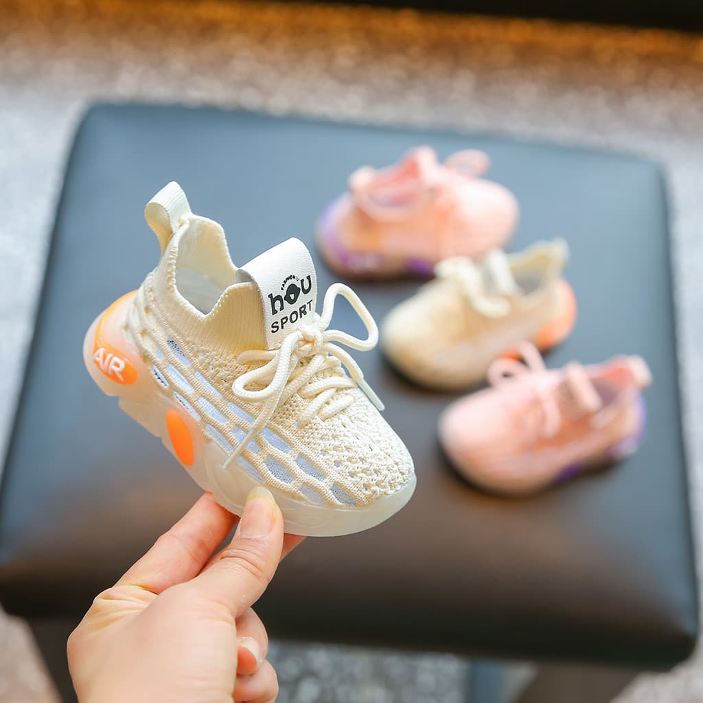 Sapatos de bebê verão crianças sapatos de coco meninos meninas malha crianças sapatos de um ano de idade sapatos de bebê