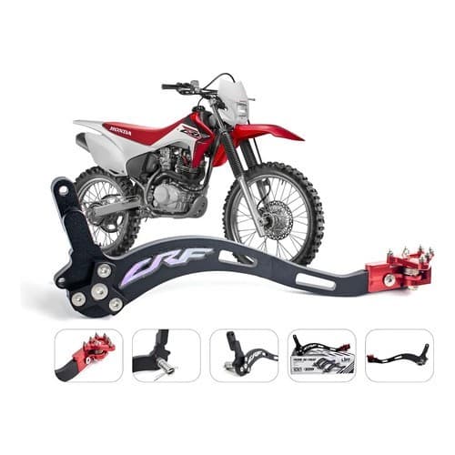 Pedal De Freio Crf 230 Completo Honda Crf230 Anodizado Motos Vermelho Original Honda
