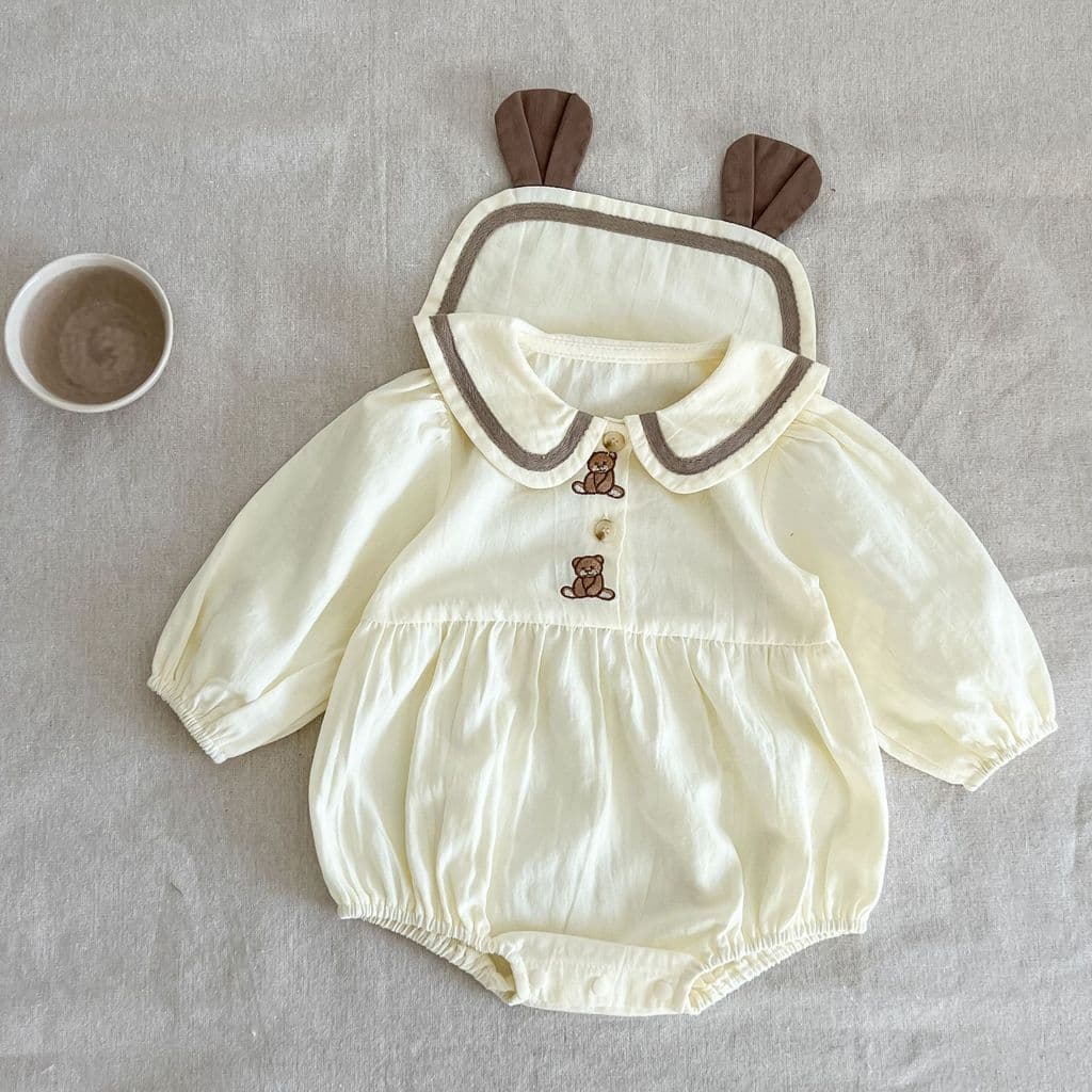 Ins outono estilo bebê urso macacão de manga comprida puro algodão macacão masculino feminino bebê gola marinha bonito m