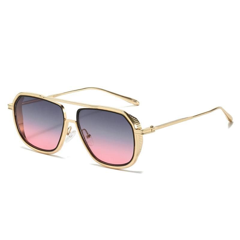 Óculos de Sol Quadrados Retrô Masculinos, Óculos de Sol Vintage da Moda, Óculos de Sol Oversized com Proteção Solar para