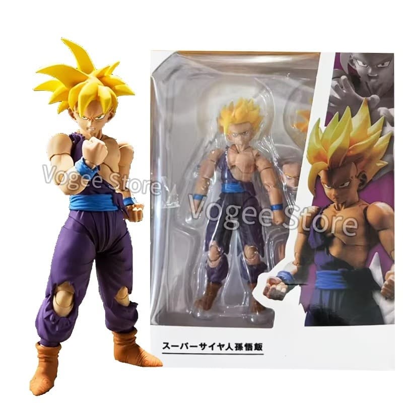 Shf Dragon Ball Son Gohan Figura De Ação PVC Coleção Móvel Boneca Anime Super Saiyan Sj2 Troncos Estatueta Modelo Brinqu