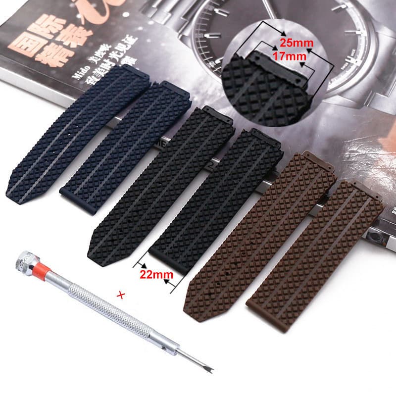 Pulseira De Borracha De Silicone De 17mmx25mm Para Relógio Big Bang Replacement Sport Watchband Mulher Homem À Prova D'á