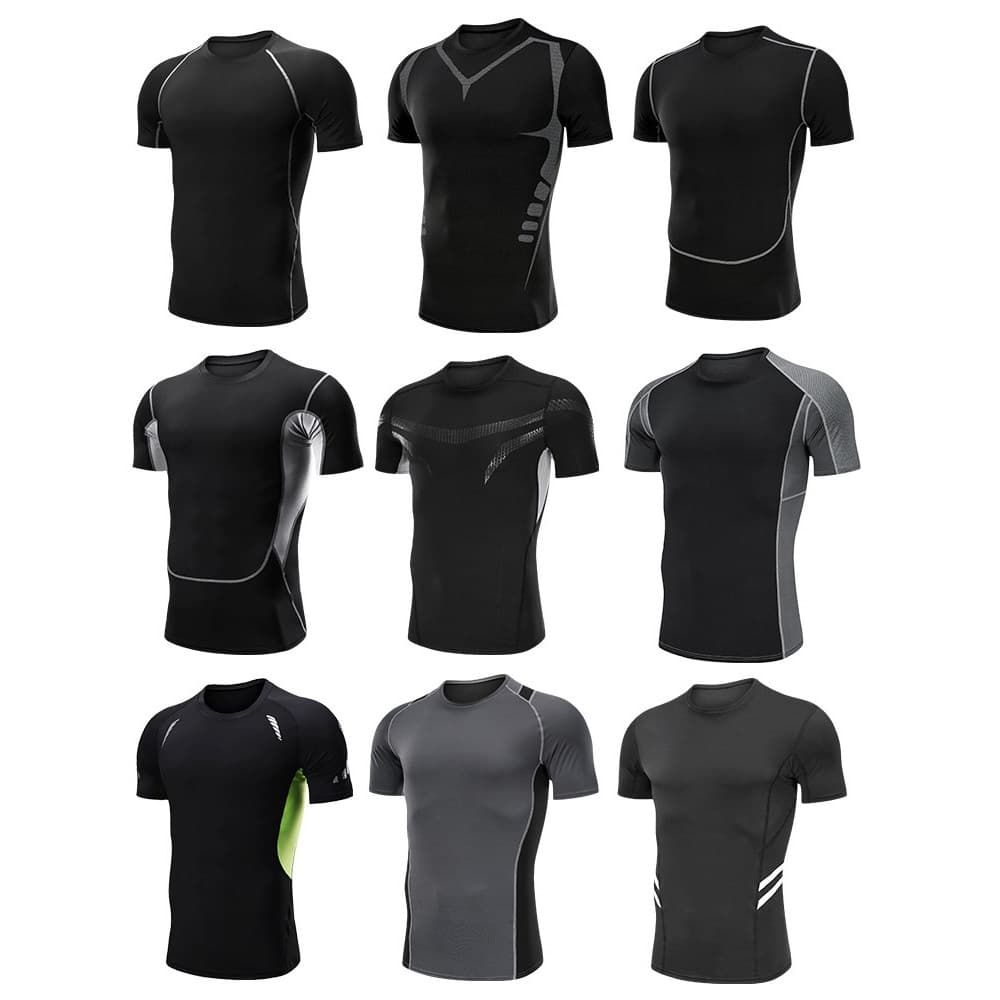 Roupas de Fitness masculinas verão collants de manga curta equipamento futebol basquete treinamento terno esportes corre