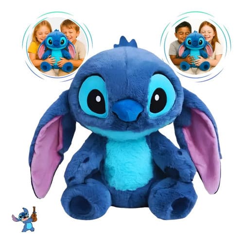 Ursinho de Pelucia Lilo Stitch 30cm Peludinho Fofinho Azul-escuro Stitich