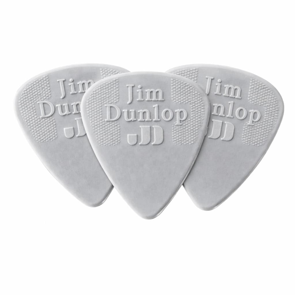 Kit 3 Palhetas Dunlop Nylon Standard 060mm Cinza Claro Guitarra Violão