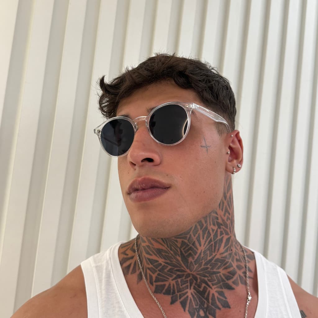 ACABAMENTO DE PRIMEIRA LINHA S Oculos de Sol Redondo Vegas Unisex com Proteção uv400 ACABAMENTO CLASS A