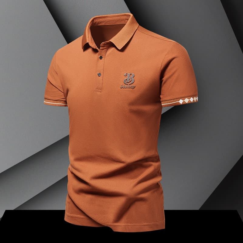 Camiseta masculina de manga curta de algodão alto pequena lapela de alta qualidade verão camiseta uma camisa solta na mo
