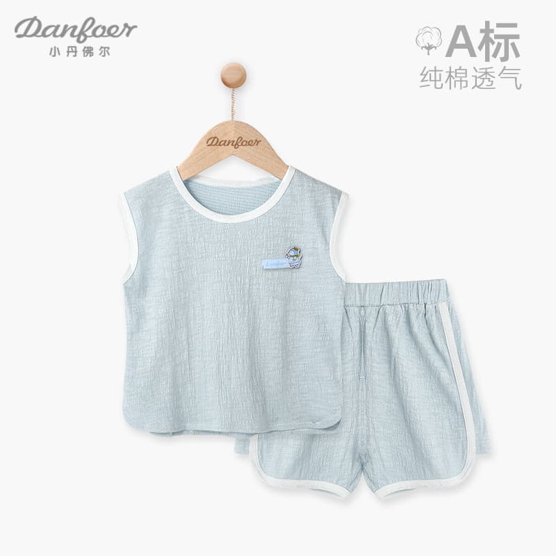 Bebê crianças colete verão estilo fino bebê sem mangas camiseta topo puro algodão terno Shorts infantis verão terno de d