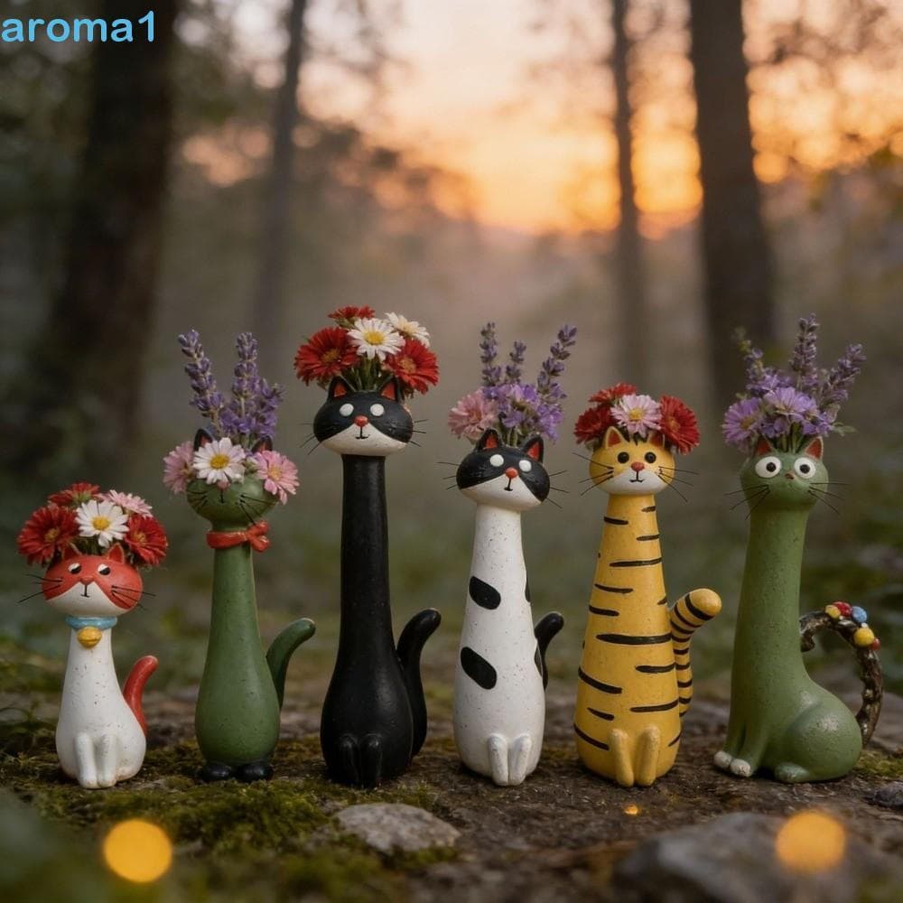 Vaso De Flores Caprichoso De Gato AROMA1 , Plantador Em Forma Peculiar De Desenho Animado , Ornamento Exclusivo De Plant