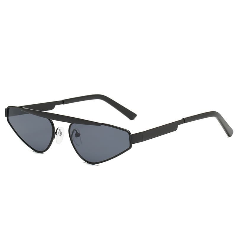 Óculos de Sol Irregulares Triângulo Invertido Metal Vintage Estilo Urbano Óculos de Sol Pequenos Lentes Transparentes UV