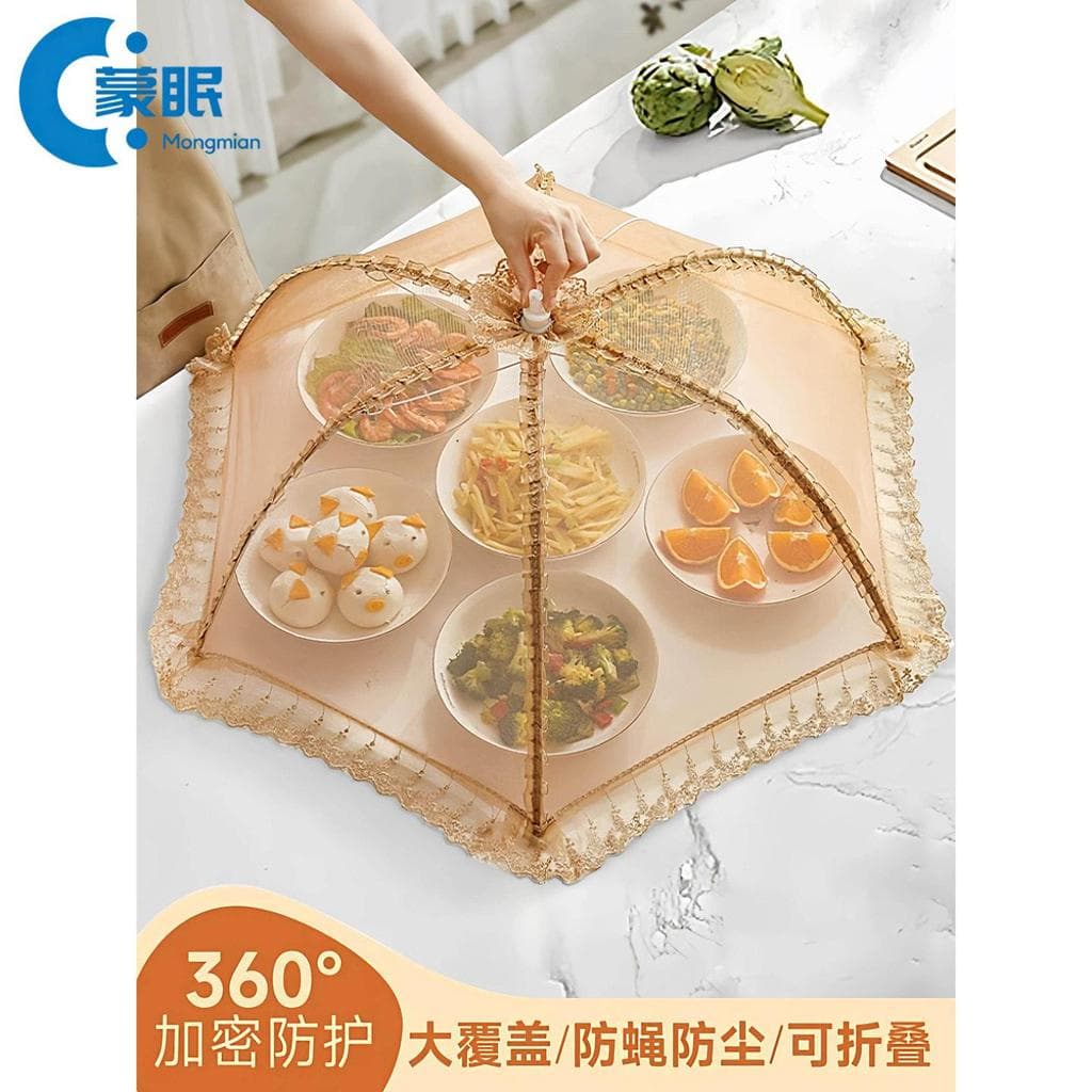 Capa de prato 2026 novo estilo doméstico High-End sentimento dobrável mesa de jantar capa Anti-mosca sobras de alimentos
