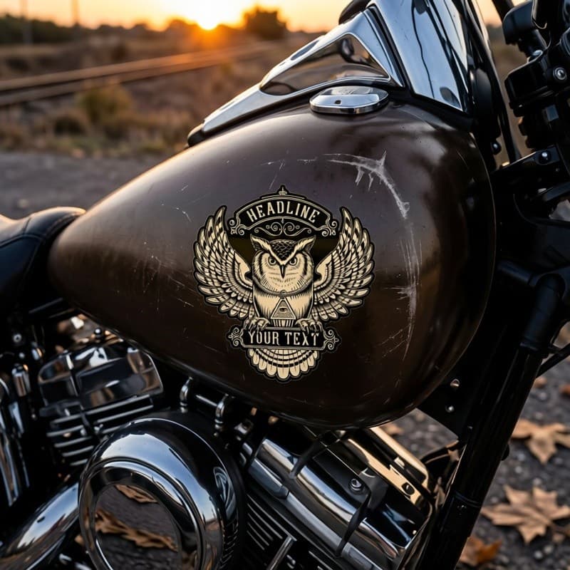 Decalque adesivo de motocicleta para carro com emblema de olho de coruja estilo Animal#773镭射磁性