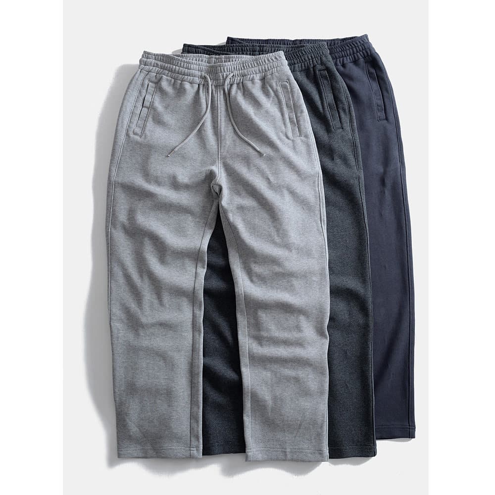 Pesado solto Retro calças casuais em linha reta moletom masculino grosso americano malha calças esportivas calças compri