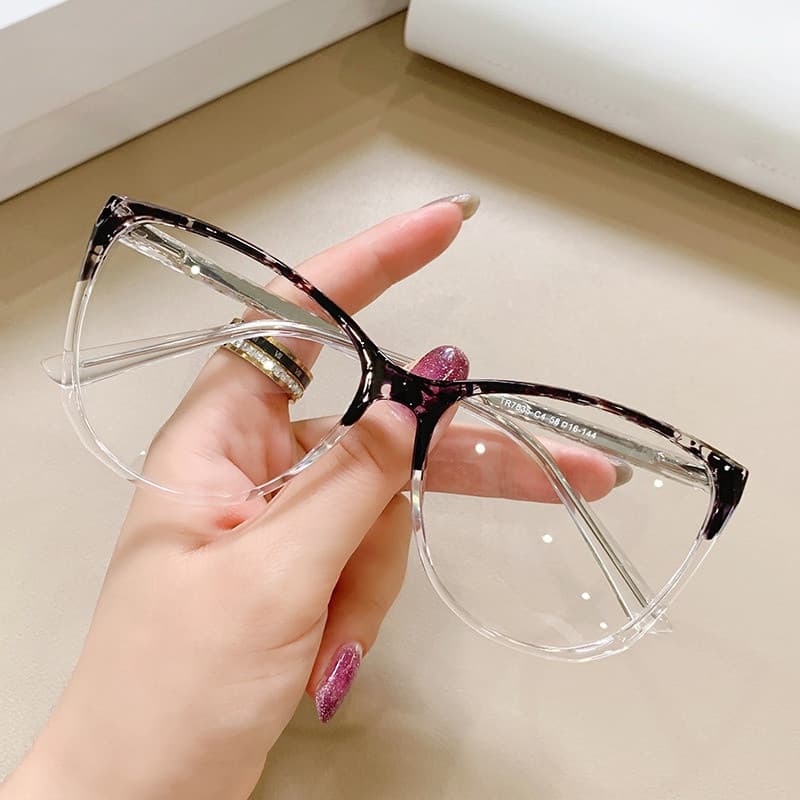 Moda Mulheres Leitura Óculos Anti-Luz Azul Olhos De Gato Transparente TR90 Femininos