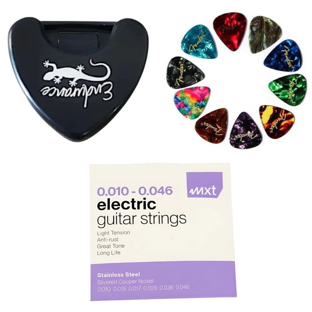 Kit Guitarra Encordoamento MXT e Palhetas 0,46