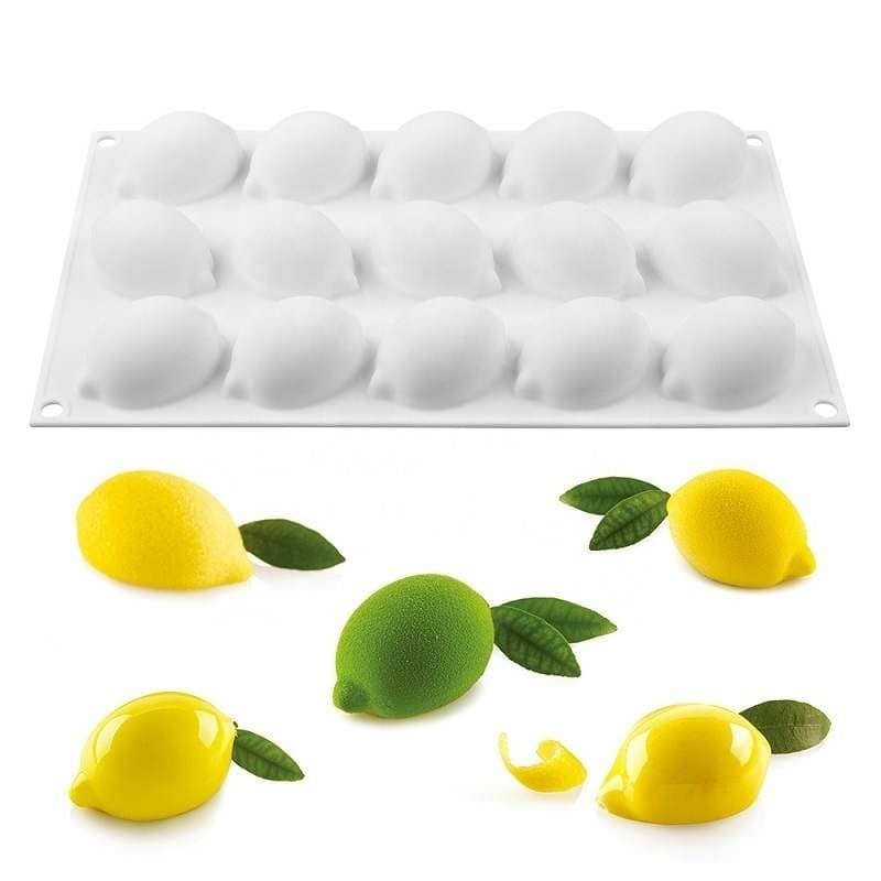15 pequeno limão Mousse molde de Silicone simulação frutas sobremesa francesa Chocolate cozimento bolo molde moedor