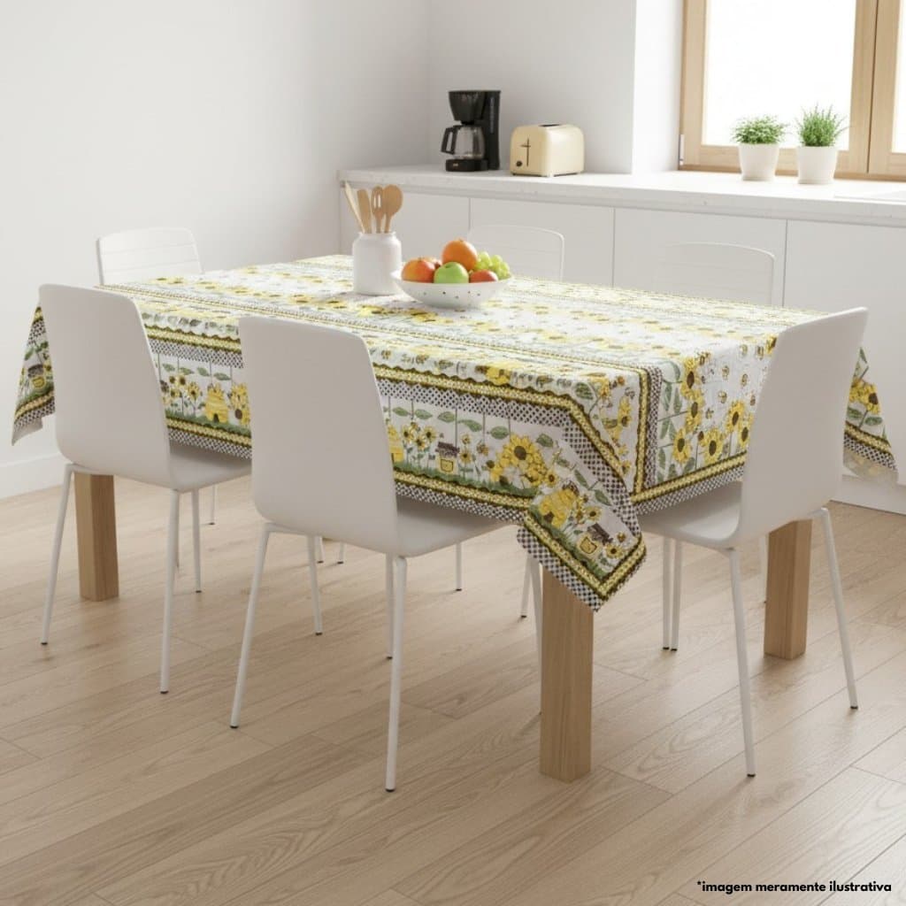 Toalha De Mesa Termica Girassois Rolo 1,40x30,00m Vinil PVC