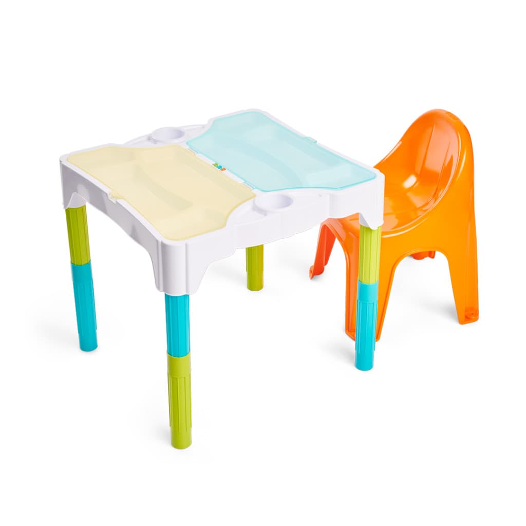 Mesa Infantil Mesinha Didática com 1 Cadeira e Divisórias