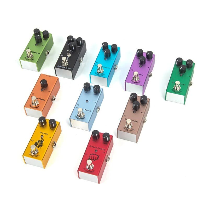 Pedal de guitarra elétrica: Overdrive/Distorção/Chorus/Delay/Tremolo/Delay Analógico, True Bypass